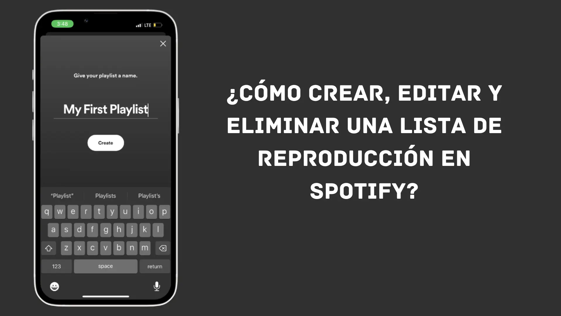 crear, editar y eliminar una lista de reproducción en Spotify